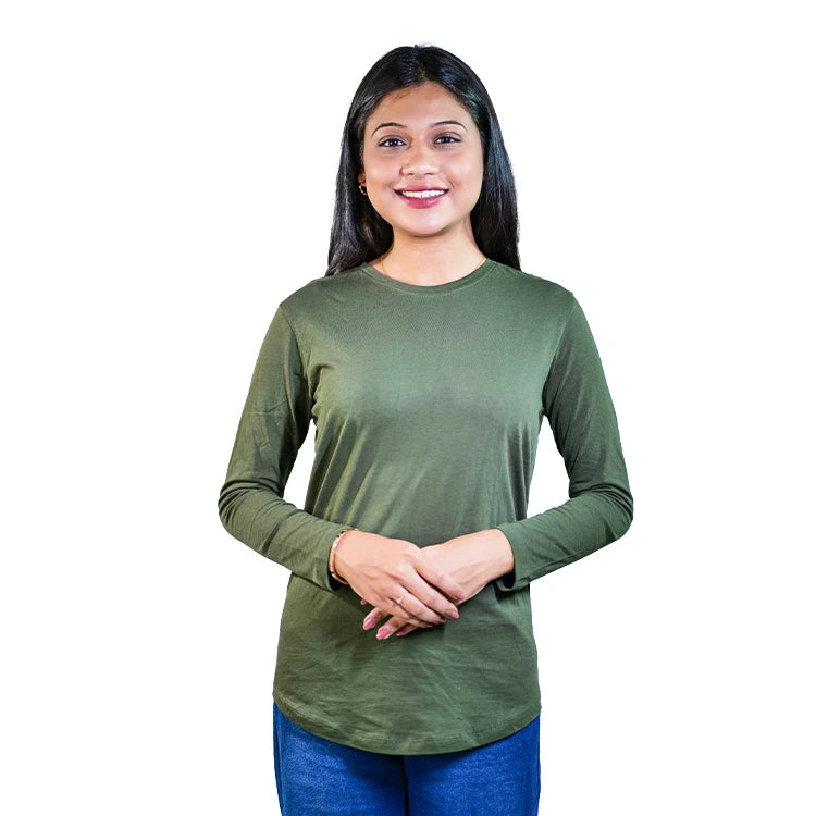 All-Day Comfort Full Sleeve T-shirt in Muted Olive